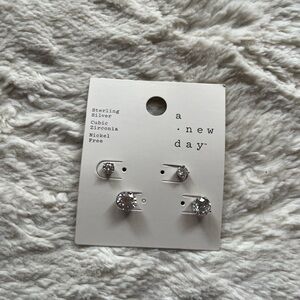 A New Day Silver Cubic Zirconia Earrings